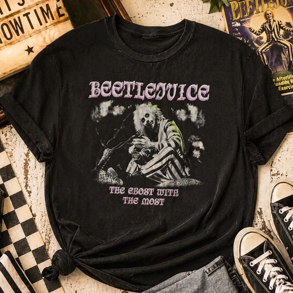 Beetlejuice The Ghost With The Most Graphic T-Shirt – Black Size S